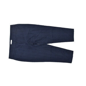 LOFT Women's Navy Blue Marisa The Riviera Eyelet Cropped Pants Size 0 Cotton Zip